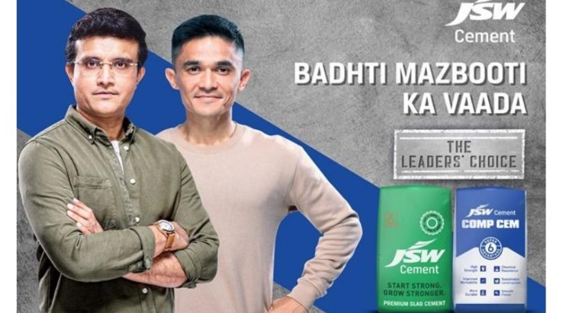 JSW Cement ropes in Sourav Ganguly , Sunil Chhetri as Brand Ambassador